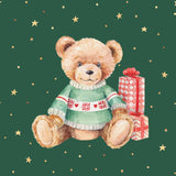 Teddy On Green Lunch Napkin