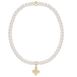Classic Pearl 3mm Bracelet Gold Charm