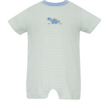 Dino Green Stripe Romper