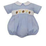 Football Blue Gingham Boy Bubble