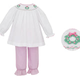 Wreath Pink Knit Pant Set