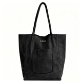 Black Dawn Suede Carryall Tote