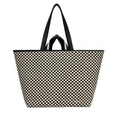 Checkered Black Woven Tiffany Organizer Tote Bag