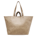Taupe Woven Tiffany Organizer Tote Bag