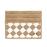 Checker Tan Mariah Woven Small Card Holder Walle