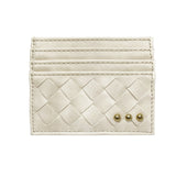 Cream Mariah Woven Small Card Holder Wallet
