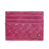 Fuchsia Mariah Woven Small Card Holder Wallet