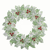 Glittered Holly Wreath Ornament