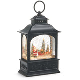 Santa and Reindeer Musical Lighted Water Lantern