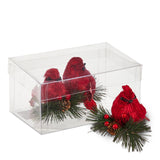Cardinal on Greenery Ornaments
