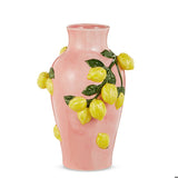 Pink Tall Vase with Lemons