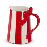 Striped Bow Pitcher 9"