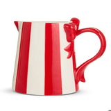 Striped Bow Pitcher 8"