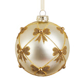 Gold Bow Ball Ornament