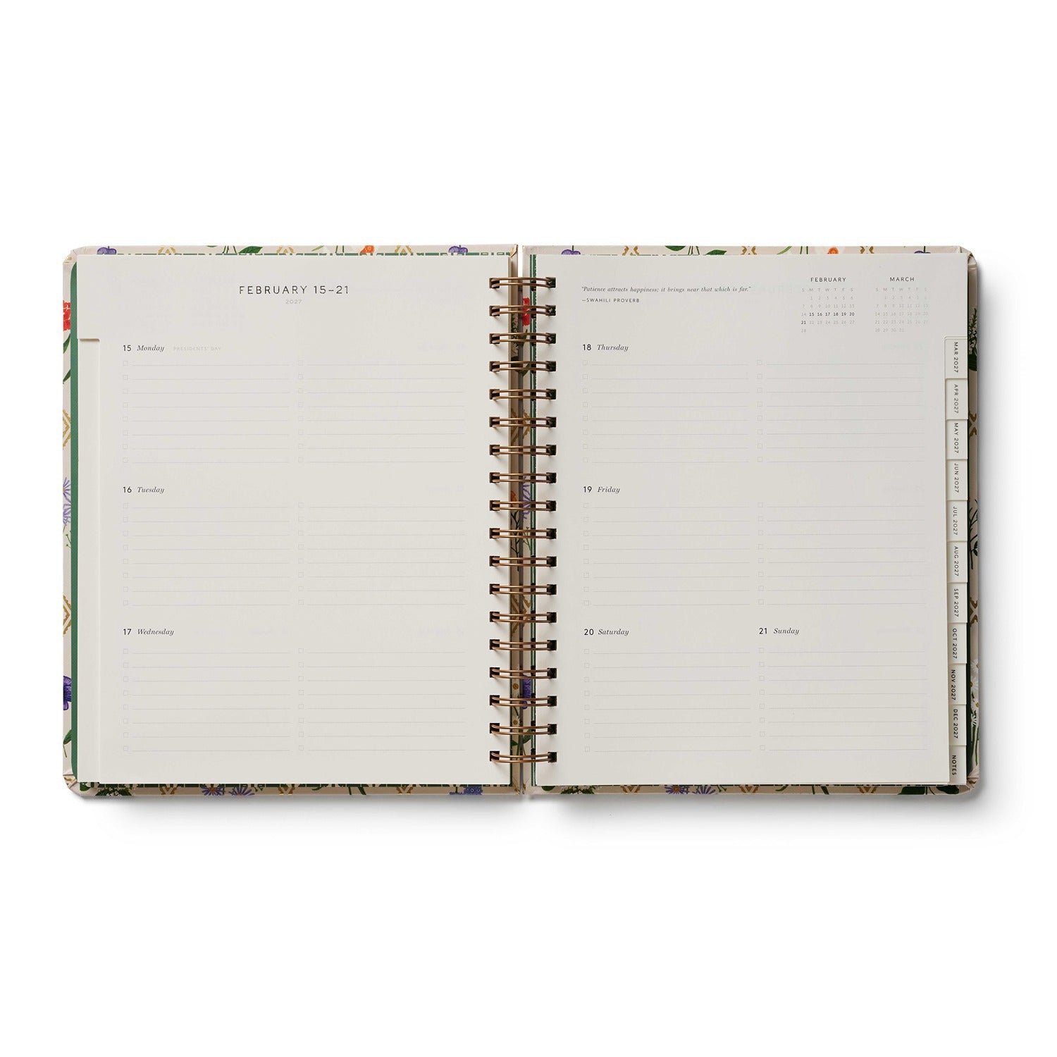 2027 Garden Study 17-Month Academic Hardcover Spiral Planner