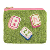 Mahjong Tiles Beaded Pouch