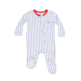 Baseball Stripe 2 Way Zipper Footie