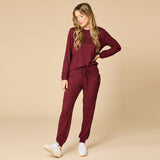 Dream Jersey Crew Neck Cherry Cola Lounge Set