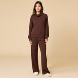DreamTech Espresso Cowl Neck with Pleat Pant
