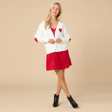 Marshmallow Crop Cardigan with Hearts