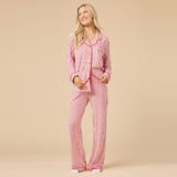 Aria - Red Slim Notch Collar PJ Set