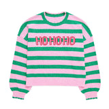 "Ho Ho Ho" Scallop Trim Relaxed Sweater