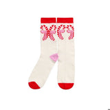 Candy Cane Bow Socks
