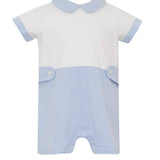 Blue Knit Stripe Romper