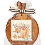 9.75x8 Acacia Bevel Board Medium w/ Turkey & Gourd