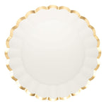 Scalloped Charger Plate Gold & White/8pkg 400gsm,