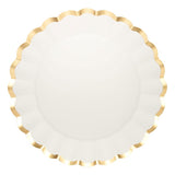 Scalloped Charger Plate Gold & White/8pkg 400gsm,