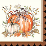 Turkey & Gourds by Rosanne Beck Cocktail Napkin 5"