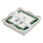 Ceramic Wave Napkin Tray with Cocktail Napkin - Ho