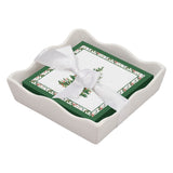 Ceramic Wave Napkin Tray with Cocktail Napkin - Ho