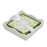 Easter Ceramic Wave Napkin Tray with Cocktail Napkin