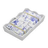 Timeless Ceramic Wave Napkin Tray with Guest Towel