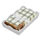 Ceramic Wave Napkin Tray with Guest Towel - Woodla