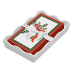 Ceramic Wave Napkin Tray with Guest Towel - Home f