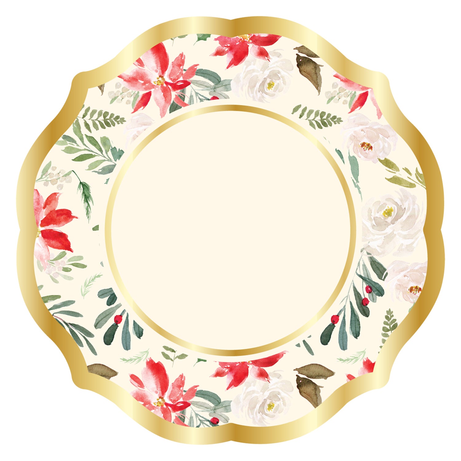 Dinner Plate Winter Blossom 10.5" 8/pkg Foil