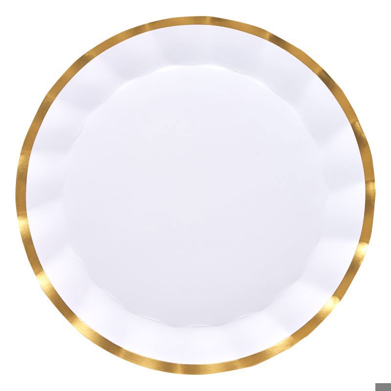 Wavy Charger Plate Everyday White/8pkg 400gsm, FOI