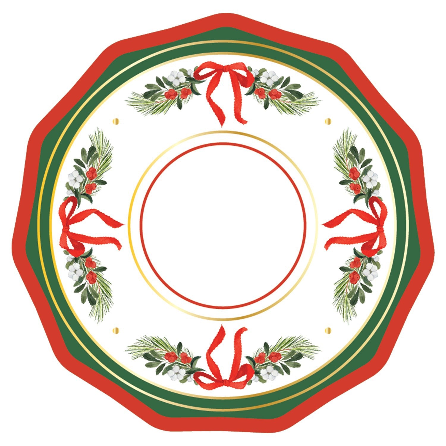 Wavy Dinner Plate Home for the Holidays 10.5" 400g