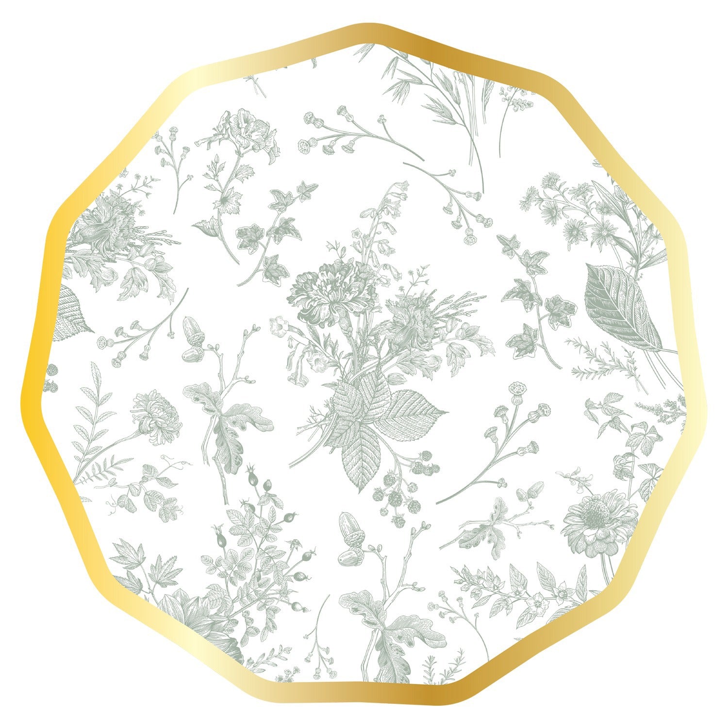 Wavy Dinner Plate Timeless Sage 400gsm / 8pkg FOIL