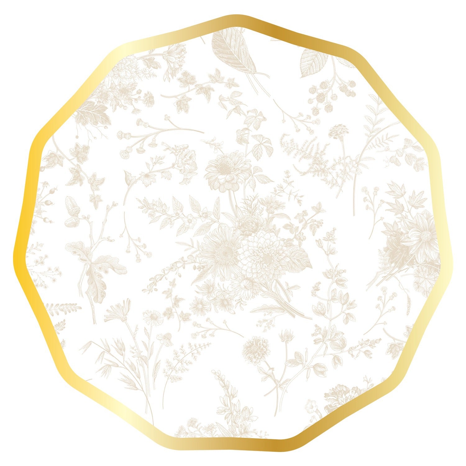 Wavy Dinner Plate Timeless Sand 400gsm / 8pkg FOIL