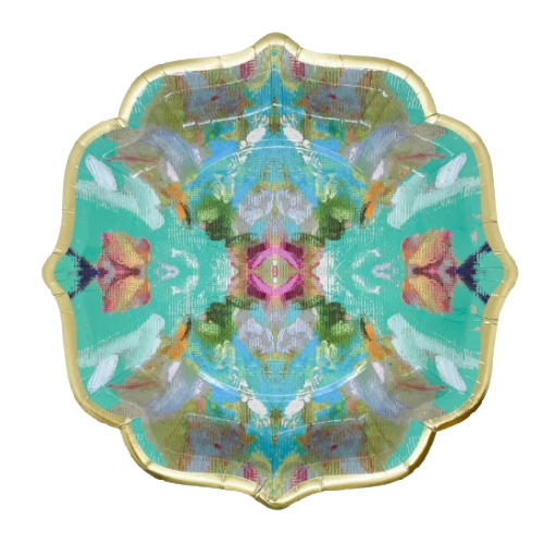 Laura Park Designs Stained Glass Turquoise Cocktail Plates