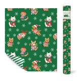 Cheery Christmas Dogs Reversible Gift Wrap