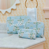 Suzanne Lt Blue Patterned Toiletry Bag