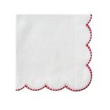 Peppermint White Wavy Edge Napkin