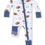 Touchdown Time Navy 2 Way Zipper Romper