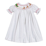 Santa's Sleigh Smocked Pima Bishop Dress
