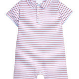 Primary Stripe Peter Pan Polo Romper